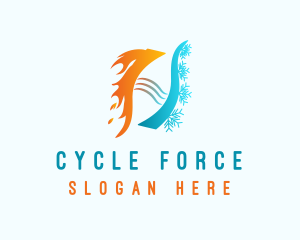 Heating Cooling Cycle logo design