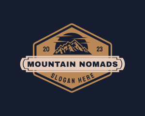 Rustic Mountain Hiking logo design