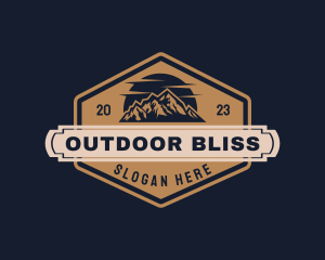 Rustic Mountain Hiking logo design