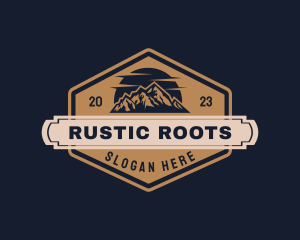 Rustic Mountain Hiking logo design