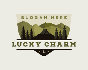 Mountain Camping Forest logo design