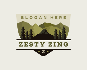 Mountain Camping Forest logo design