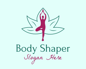 Flower Yoga Pose  logo design