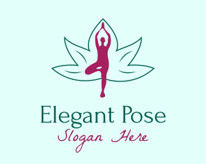 Flower Yoga Pose  logo design