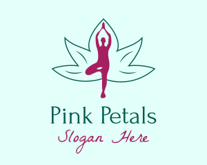 Flower Yoga Pose  logo design