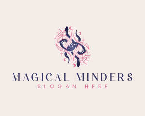 Mystic Snake Floral Boho logo design