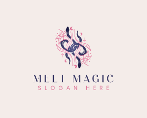 Mystic Snake Floral Boho logo design