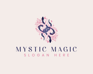 Mystic Snake Floral Boho logo design