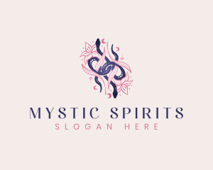 Mystic Snake Floral Boho logo design