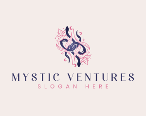 Mystic Snake Floral Boho logo design