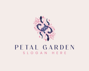 Mystic Snake Floral Boho logo design