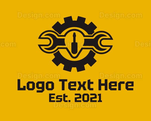 Industrial Wrench Tool Logo