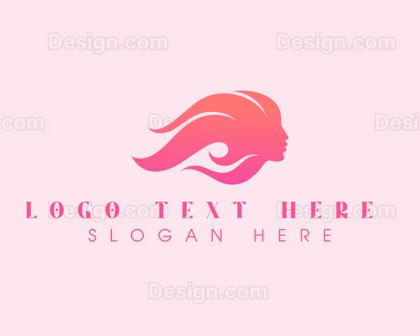 Pink Beauty Woman Logo