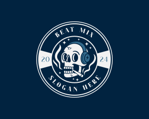 Smoking DJ Skull logo