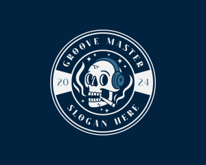 Smoking DJ Skull logo