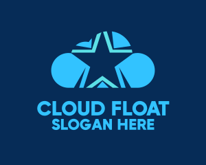 Blue Star Cloud logo design