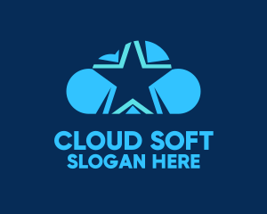 Blue Star Cloud logo design