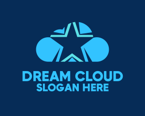 Blue Star Cloud logo design