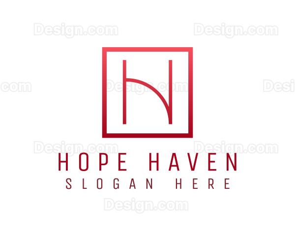 Modern Red Lettermark Logo