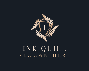 Quill Pen Feather logo design