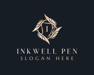 Quill Pen Feather logo design