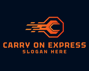 Orange Express Wrench logo design