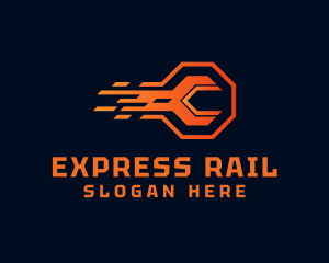 Orange Express Wrench logo design