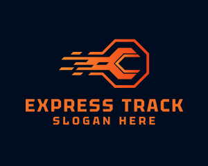 Orange Express Wrench logo design