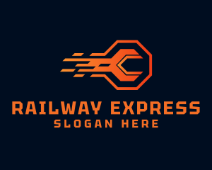 Orange Express Wrench logo design