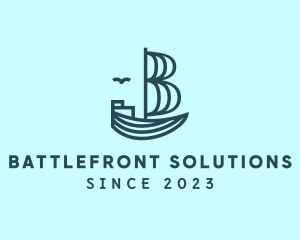Blue Boat Letter B logo
