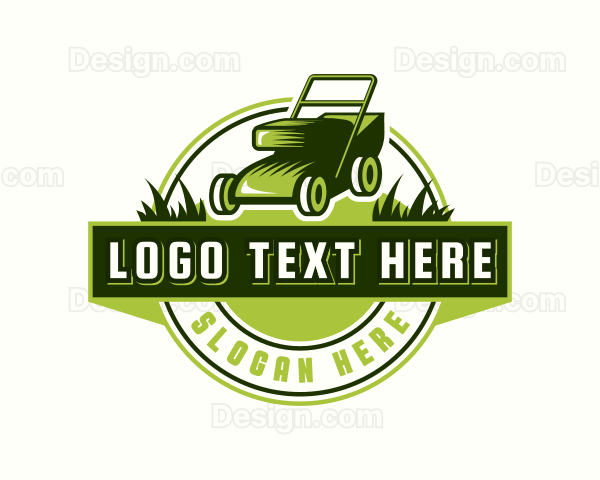 Garden Mower Landscaping Logo