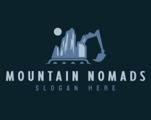 Mountain Digging Excavator logo design