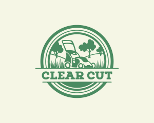 Lawn Mower Lawn Care Landscaping logo design