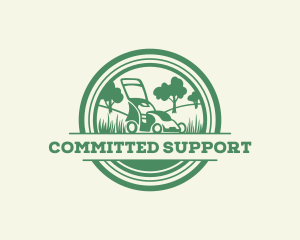 Lawn Mower Lawn Care Landscaping logo design