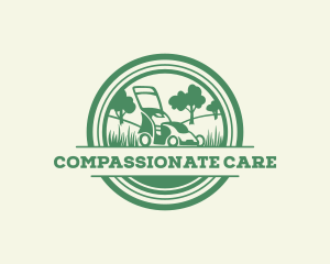 Lawn Mower Lawn Care Landscaping logo design