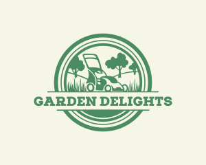 Lawn Mower Lawn Care Landscaping logo design