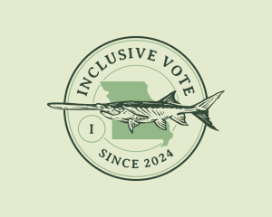 Paddlefish Missouri Fish  logo design