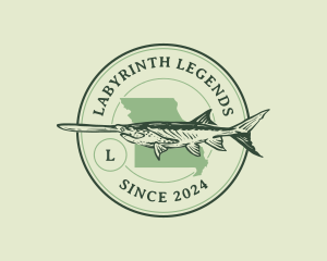 Paddlefish Missouri Fish  logo design