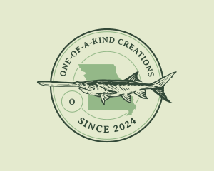 Paddlefish Missouri Fish  logo design