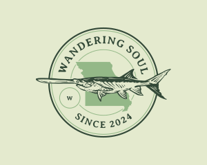 Paddlefish Missouri Fish  logo design