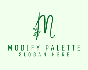 Natural Elegant Letter M logo design