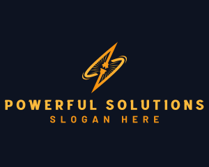 Lightning Plug Electricity logo design