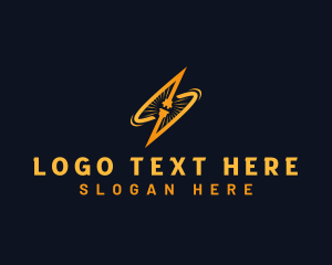 Current - Lightning Plug Electricity logo design