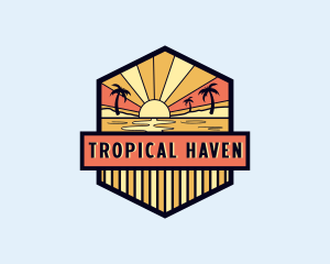 Tropical Beach Resort logo design