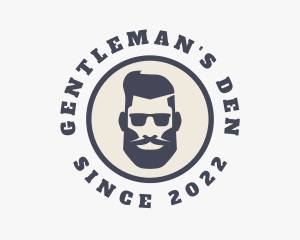 Hipster Sunglasses Gentleman logo design