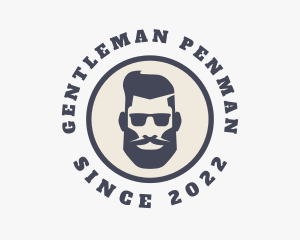 Hipster Sunglasses Gentleman logo design