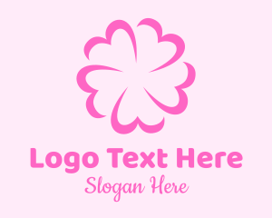 Pink Flower Heart Logo