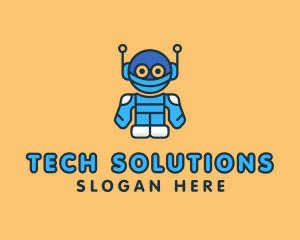 Tech Robot Character logo