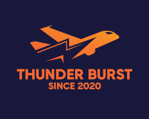 Orange Thunder Airplane logo design