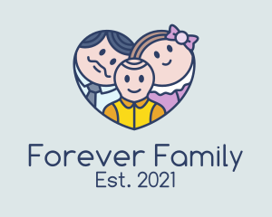 Heart Cute Family logo design